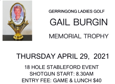 Gail Burgin Memorial Trophy 2021 at Gerringong