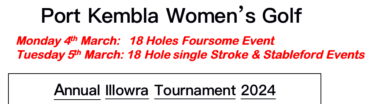 Illowra Tournament 2024 at Port Kembla