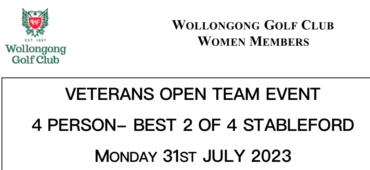Women Vets Open 2023 at Wollongong